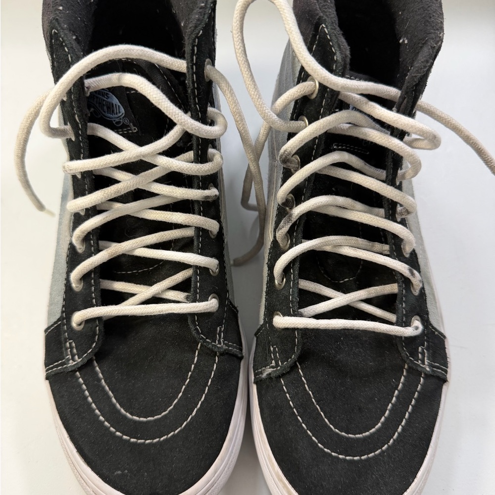 Vans Black and White High-Top Skate Sneakers